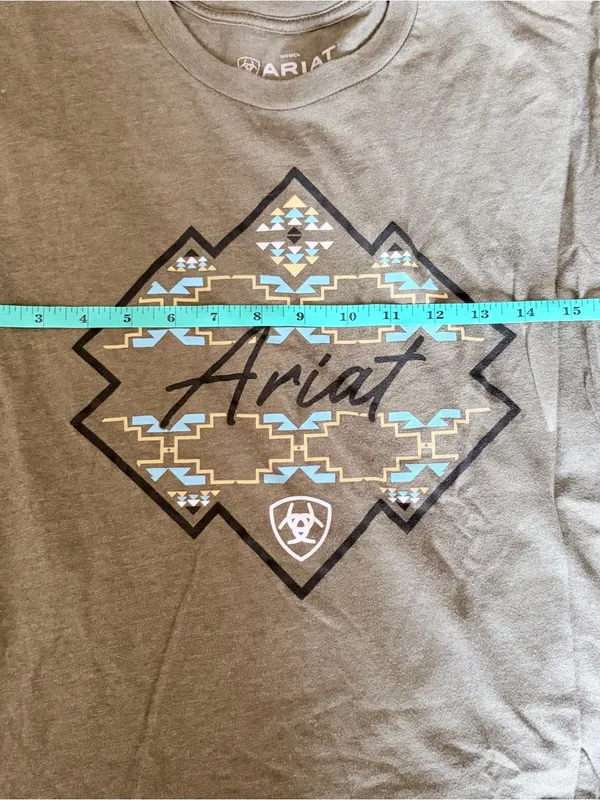 Ariat Olive Short Sleeve Tee with Southwestern Geometric Logo - Image 6