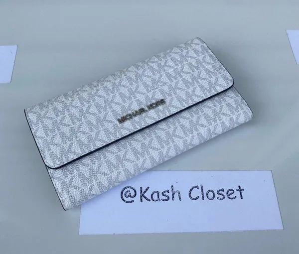 Michael Kors Bright White Multi Trifold Wallet - Image 2