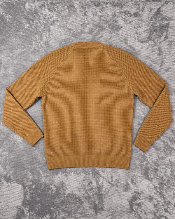 Peter Millar Collection M Wool Cashmere Sweater Brown Crewneck England Waffle Kn - Image 4