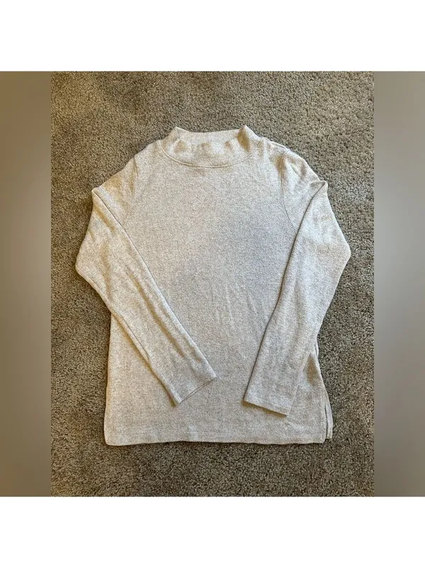 H&M Turtleneck Sweater Fine Knit Cream White XS - Image 2