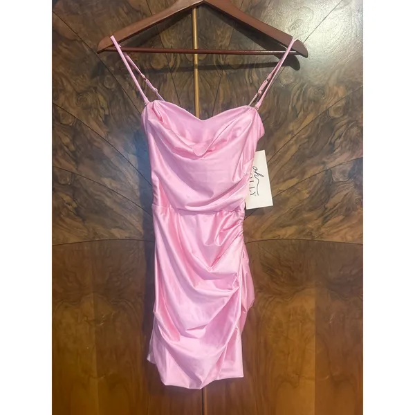 OH POLLY Yesenia Corset Ruched Dress in Ballet Pink Mini NEW NWT Size US 0 XS - Image 3