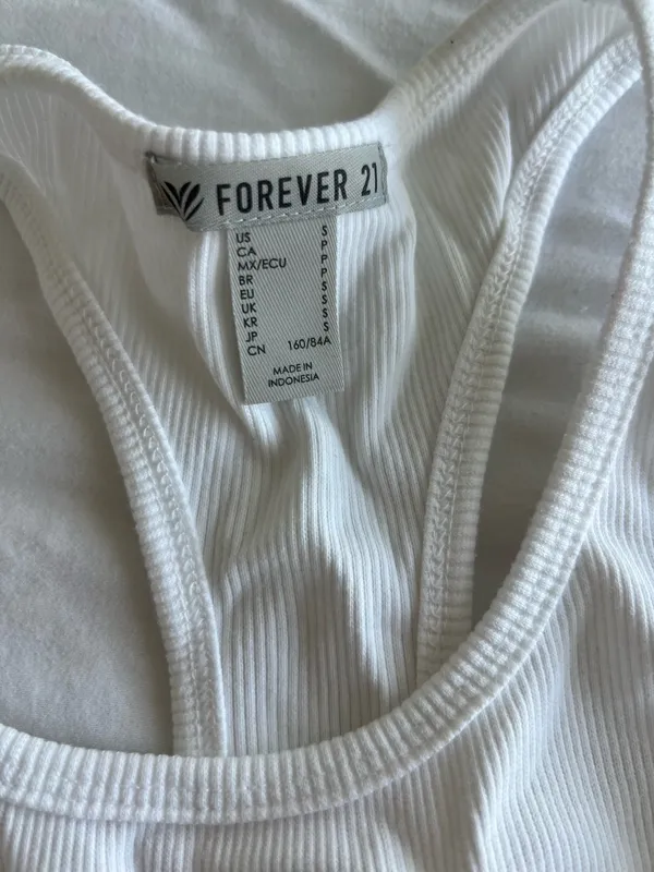 Forever 21 White Ribbed Racerback Tank - Image 2