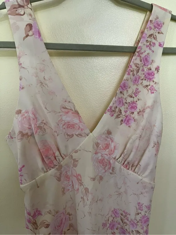NEW Altar’d State Light Yellow & Pink Floral Maxi Dress Size Medium NWT - Image 3
