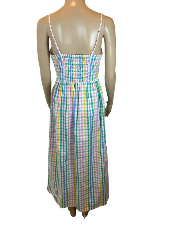 J.Crew Maxi Sleeveless Pastel Gingham Maxi Dress size 2 - Image 4