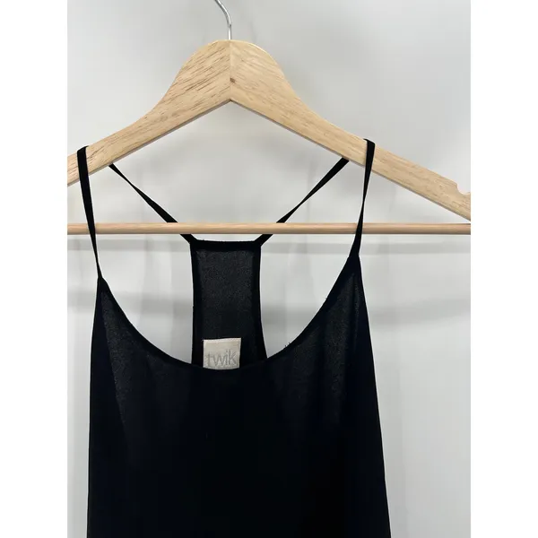 Twik Top Women MEDIUM Black Scoop Neck Racerback Sleeveless Blouse‎ Tank - Image 3