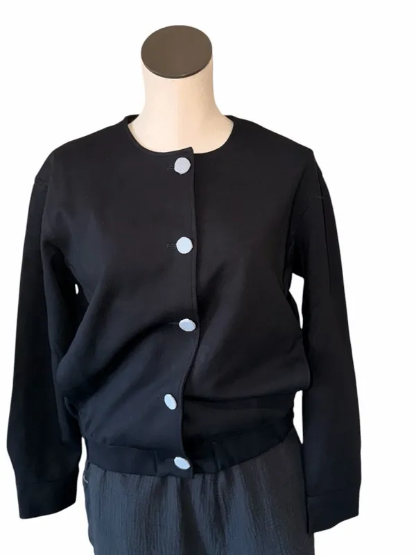 NWT $228 Spanx Women's Ponte Bomber Jacket Long Sleeve Classic Black Small - Image 3