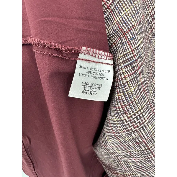 Modcloth A-Line‎ Dress Small Maroon Plaid Sleeveless Pockets Academia Clueless - Image 7