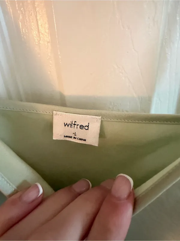 Aritzia Wilfred Satin Slip Dress Midi Mint Green Size Large - Image 4