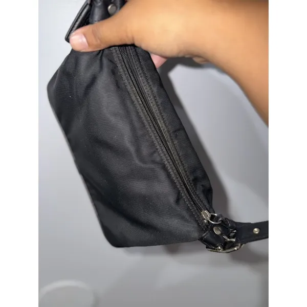 VTG Y2K Coach 7450 Nylon Twill Shoulder Bag Black Leather Trim M - Image 8