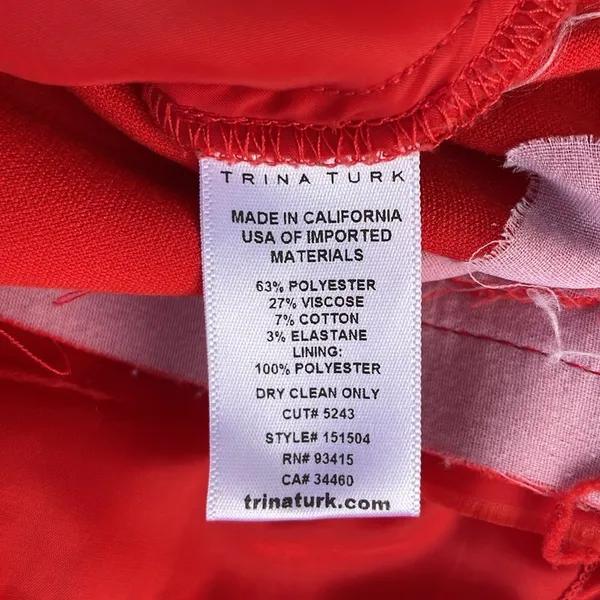 Trina Turk pants tomato red wide leg women size 2 - Image 6