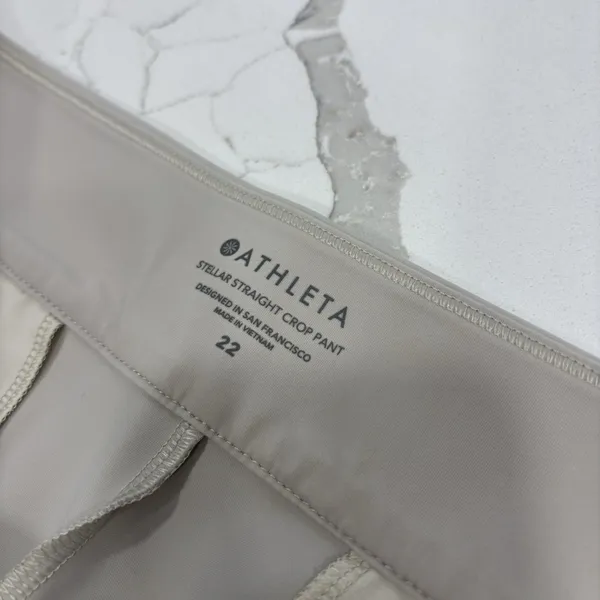Athleta Pants Womens Size 22 Stellar Straight Crop Pant Gray Beige Neutral - Image 2