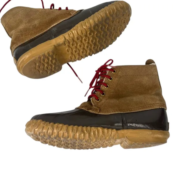 7 Sorel Out N About duck boots waterproof red laces rubber weather shearling - Image 2