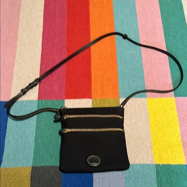 Dooney and Bourke Black Nylon North South Triple Zip Purse Bag - Image 2