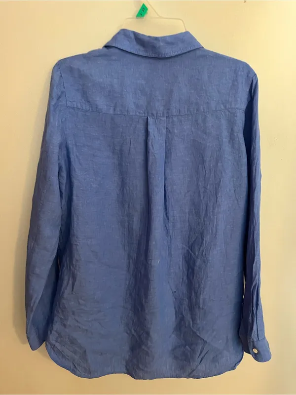 Women's Relaxed Blue Linen Button - Image 3