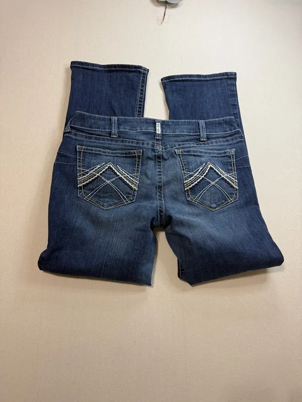 Ariat Indigo Boot-Cut Jeans with Embroidered Back Pockets - Image 2