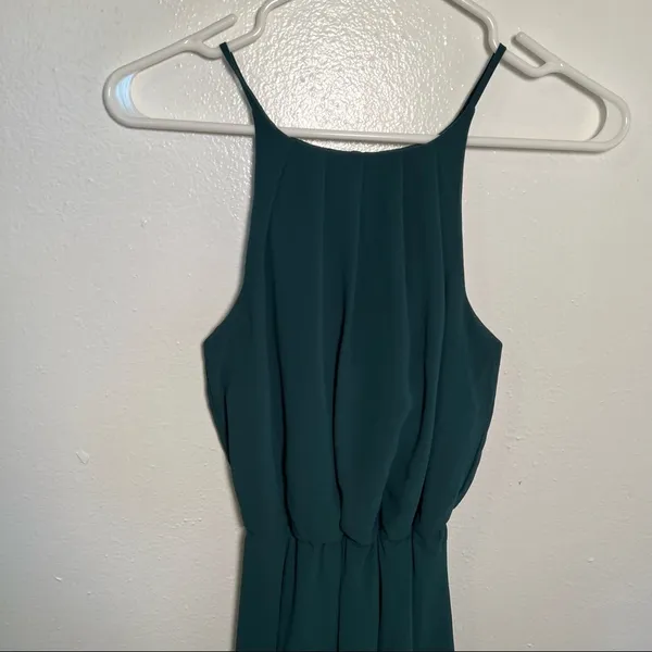 Miami Womens Sz XS Sleeveless Fit & Flare Dress Green Pleated Keyhole Francescas - Image 3