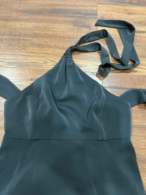 Urban Outfitters Satin Halter Minidress Black Sz S - Image 8