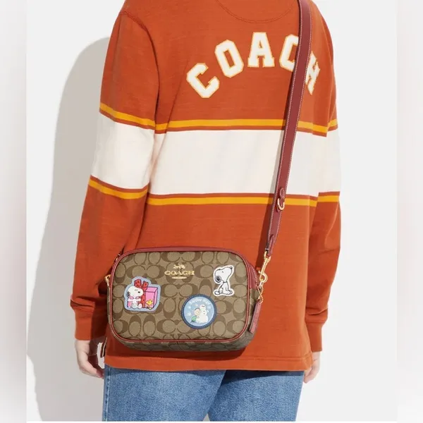 NWT Coach X Peanuts Jamie Camera Bag In Signature Canvas‎ With Patches - Image 9