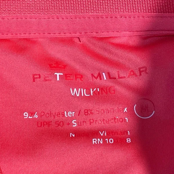 Peter Millar Women Coral Sleeveless 1/4 Zip Collared Tennis Athletic Tank Top M - Image 4