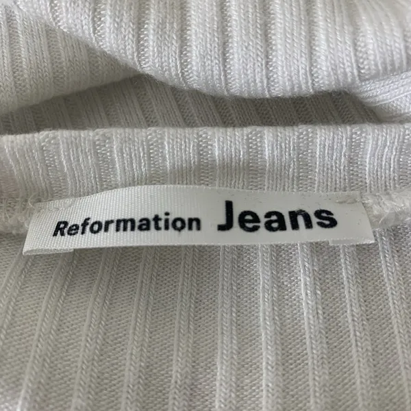 Reformation Jeans White-ish Ribbed Tencel Top Sz XS Shirt - Image 5