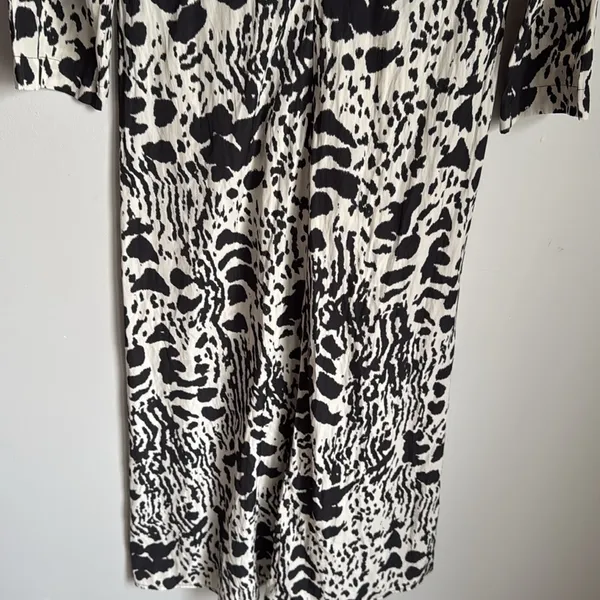 BA&SH Olga Abstract-print midi Dress In Ecru - Image 12