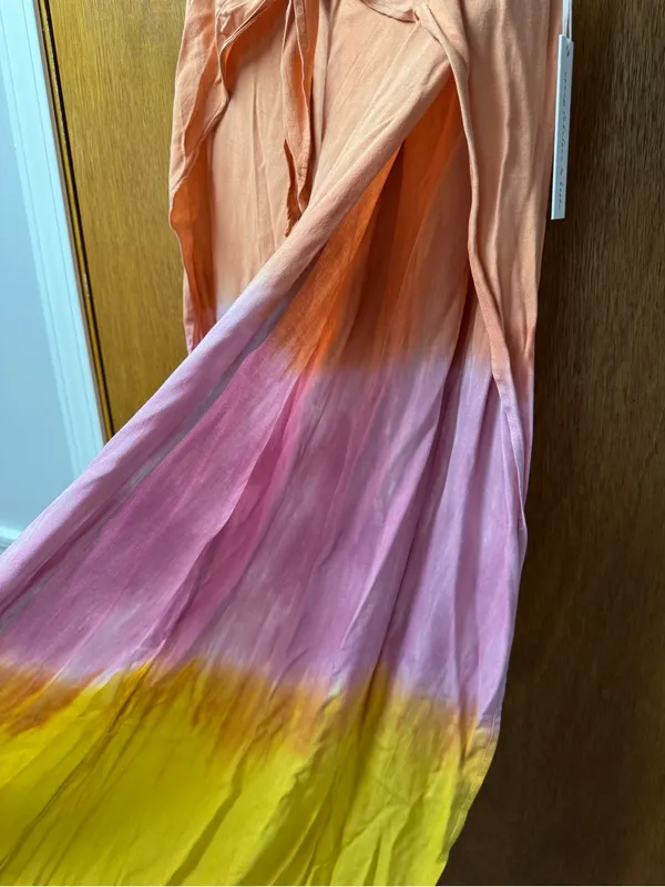 Young Fabulous & Broke Abigail Tie Front Split Wide Leg Tie Dye Pants Large NEW - Image 10