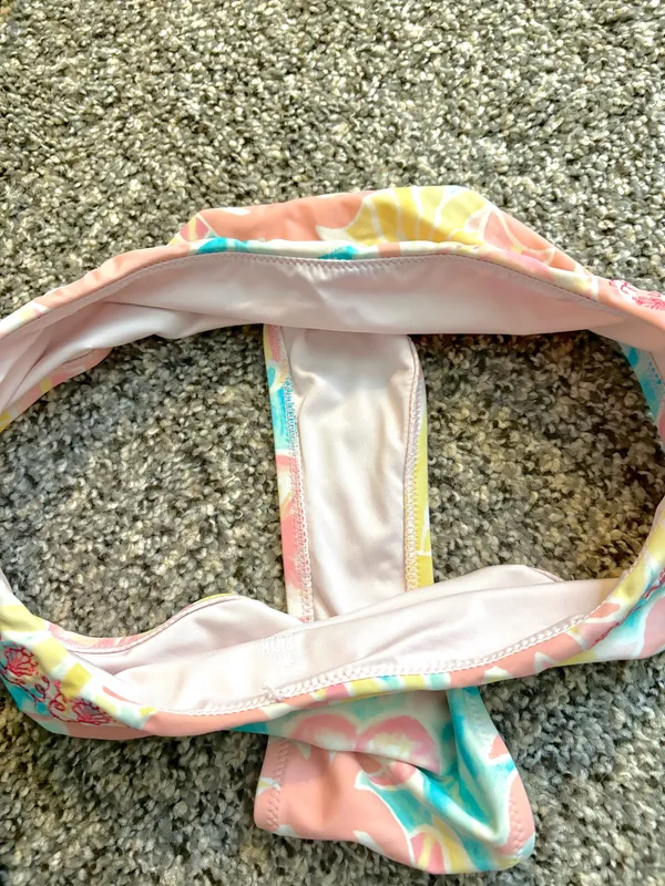 Pink Palm Puff bikini bottems  - Image 3