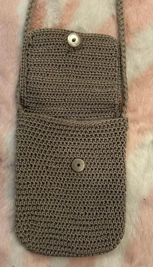 Crochet Knit Bag Brown - Image 4