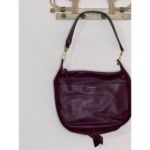 Vera Bradley Plum Leather Shoulder Bag - Image 3