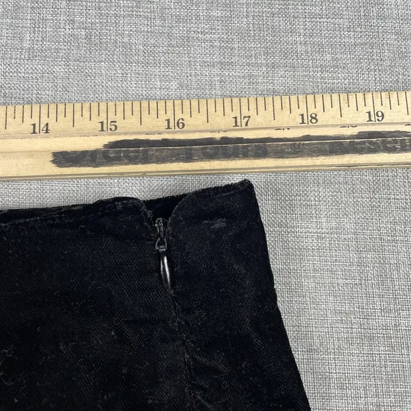 Free People Skirt Womens 10 Black Velvet‎ Mini Lined Zip Party Cocktail - Image 3