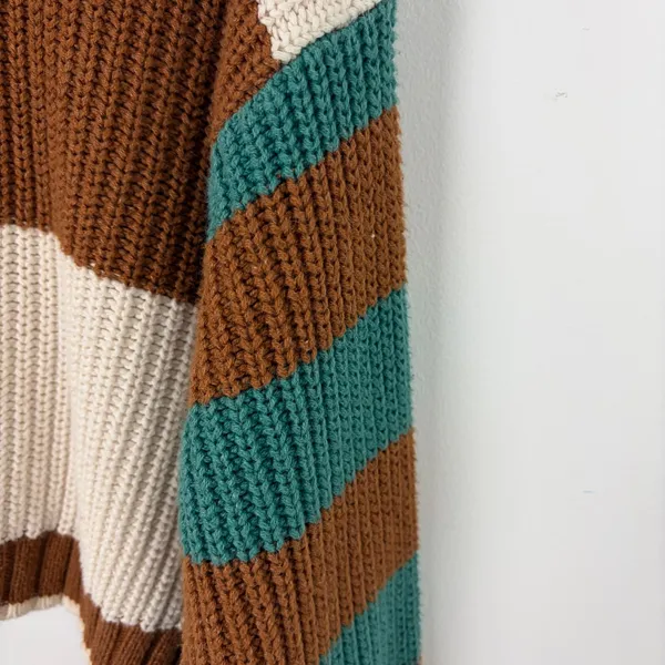 American Eagle Mixed Stripe Boxy Cropped Sweater Pullover Ginny & Georgia XS - Image 9