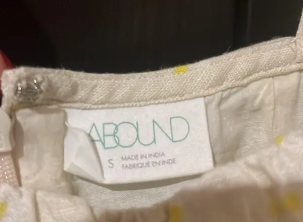 Nordstrom cream mini dress with yellow flowers - Image 3