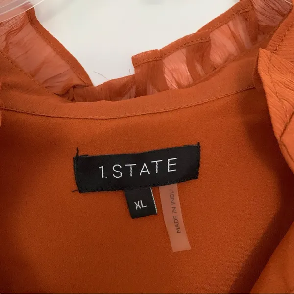 1 State Orange Tiered Dress - Image 5