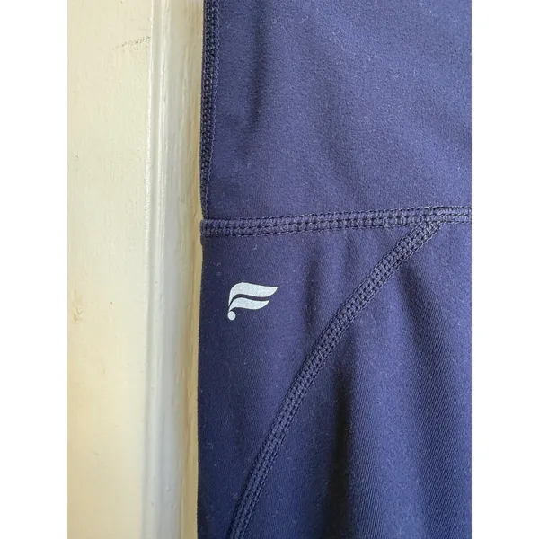Fabletics‎ Navy Blue Ruched High Waisted Performance Leggings Yoga Size Large - Image 4