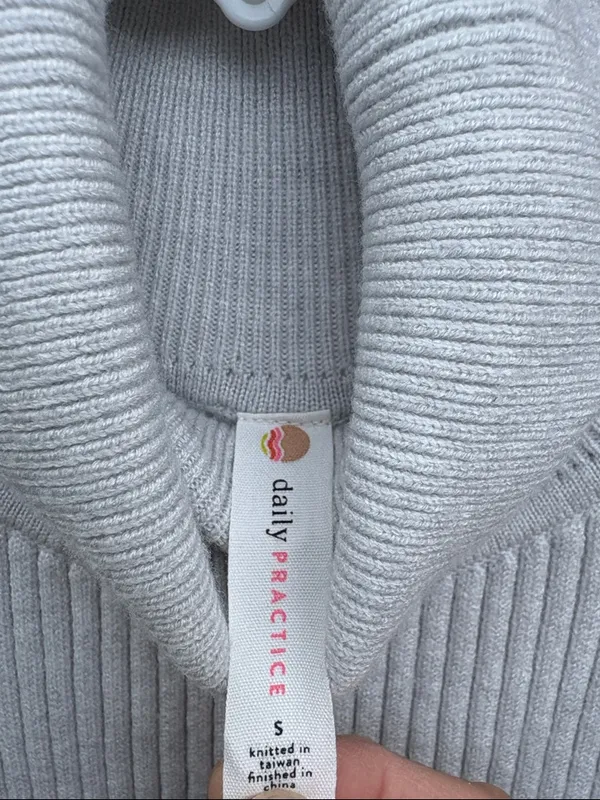 Anthropologie Daily Practice Ribbed Knit Sleeveless Midi Dress Grey Size Small - Image 5