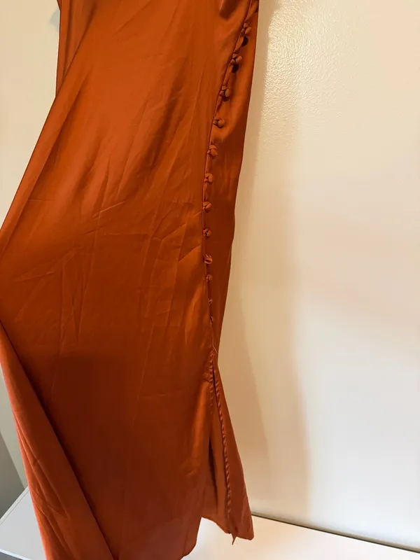 Shein Medium Slip Maxi Dress in Rust Orange - Image 4