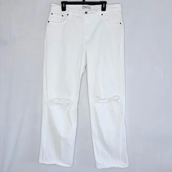 Abercrombie & Fitch White Baggy Low Rise Jeans - Image 3