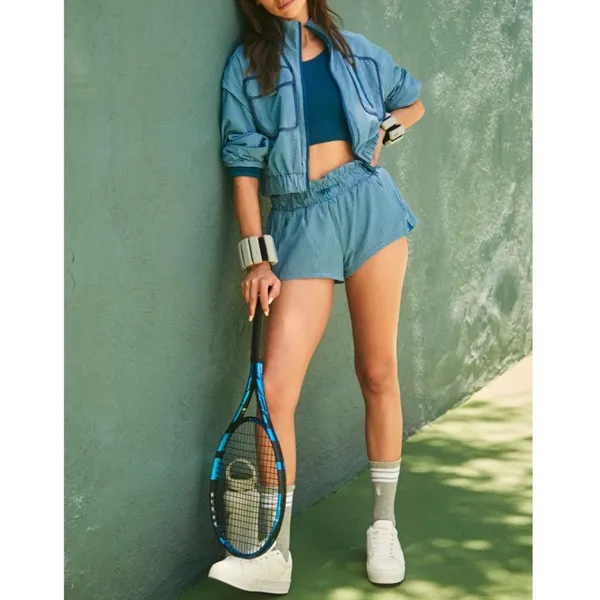 Free People Movement NWT Forty Love Caribbean Coast Combo Blue Shorts - Image 2