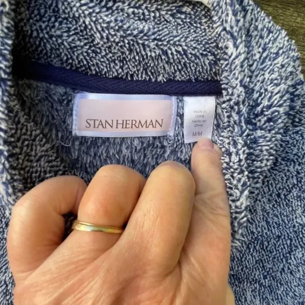 Stan Herman size M Full zip blue fleece jacket Size M - Image 3