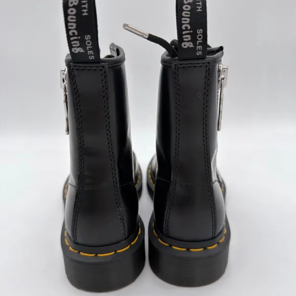 Dr. Martens 1460 Zip Smooth Leather Grunge Edgy LaceUp Black Boot NWOB UK 3 US 5 - Image 3