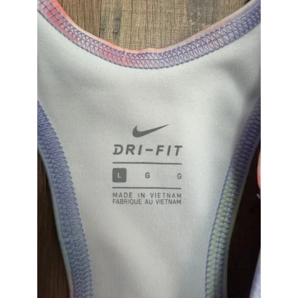 Nike Dri-Fit Tie Dye Sports Bra Women's Large Pastel Racerback‎ - Image 4