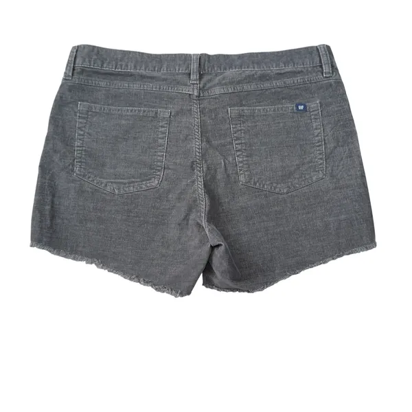 GAP‎ Women's Size 12 Gray Corduroy Raw Hem Shorts Charcoal Grey Summer Casual - Image 6