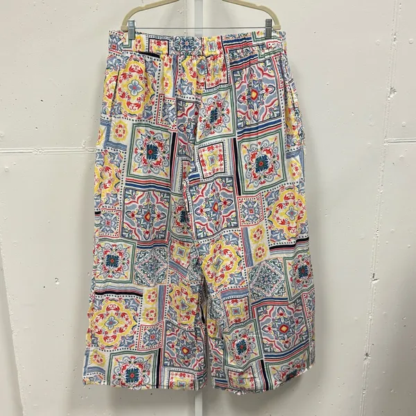 Eloquii Women’s Boho Mosaic Print Cotton Wide Leg Cropped Pull On Pants‎ Sz 20 - Image 3