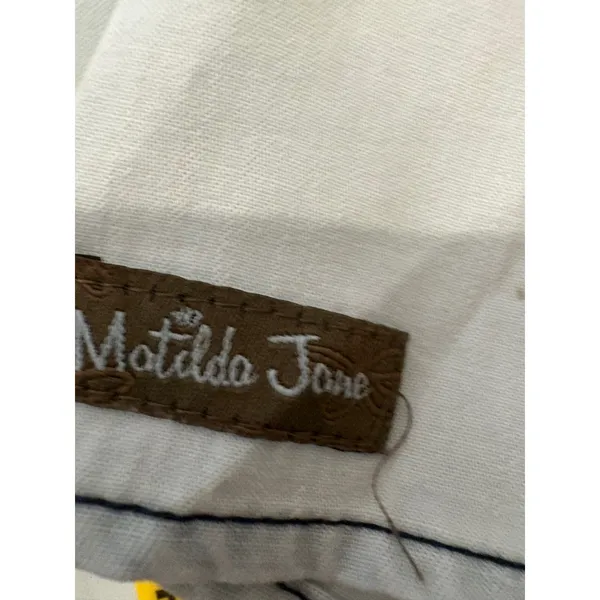 Matilda Jane Light Wash Lyocell Denim Tiered Dress Plaid Trim‎ Womens Medium - Image 8