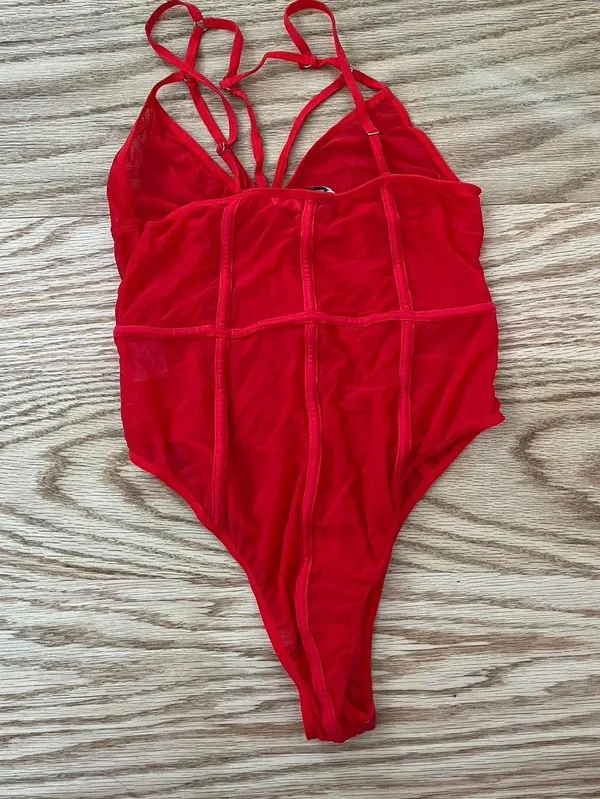Tiger Mist Red Mesh Bodysuit - Image 3