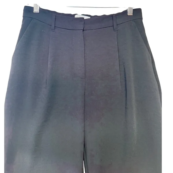 Abercrombie &‎ Fitch Black Wide Leg Pleated Trousers High Rise Size 8 29 Pants - Image 3