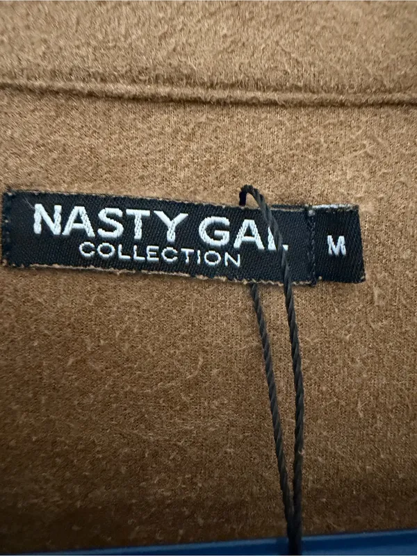 Nasty Gal Brown Faux Suede Fringe Jacket Womens M (A708) - Image 6