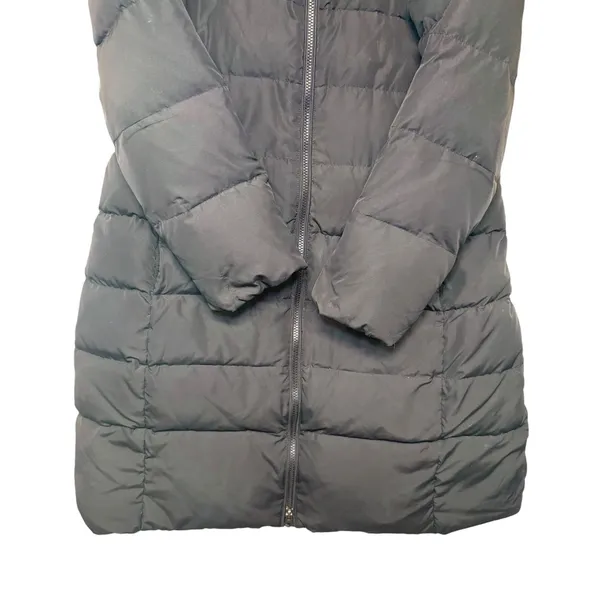 Lands End‎ Black Down Puffer Coat Womens Medium 10-12 Quilted Long Winter Jacket - Image 4