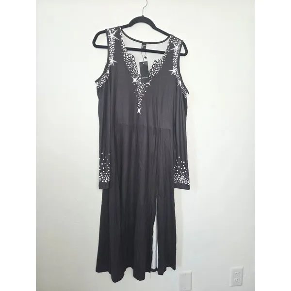 NEW Sheilay Midi Dress Cold Shoulder Party Cocktail Club Date Night Celestial M - Image 2