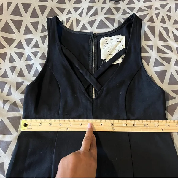 Free People‎ Black Strappy V-Neck Sleeveless Fit & Flare Dress Size S - Image 9